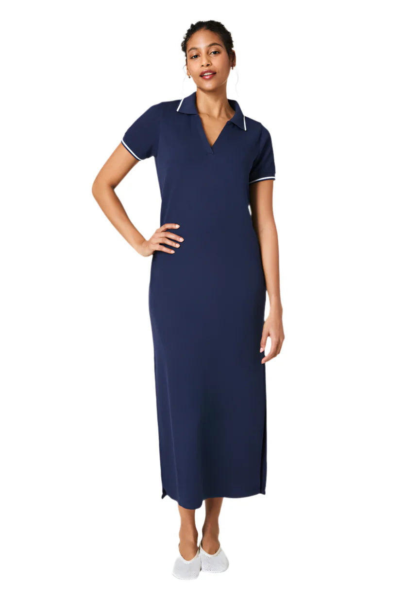 AirEssentials Pique Polo Midi Dress - Timeless Navy