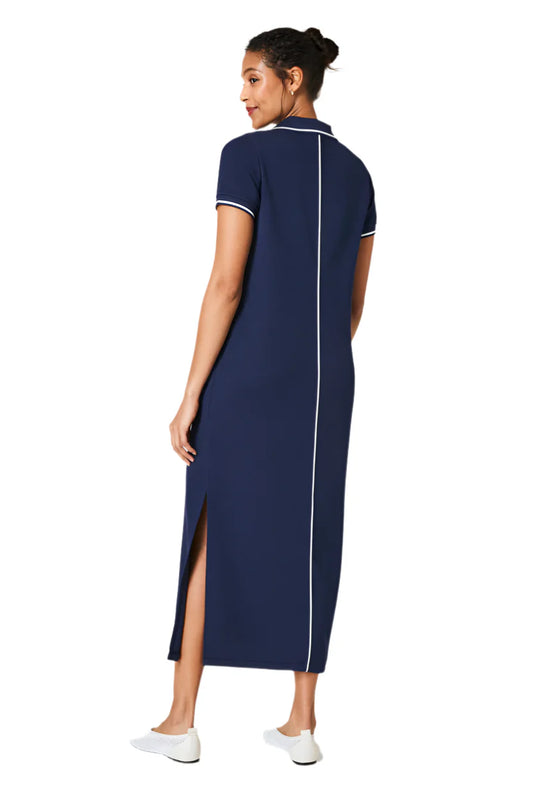 AirEssentials Pique  Polo Midi Dress - Timeless Navy