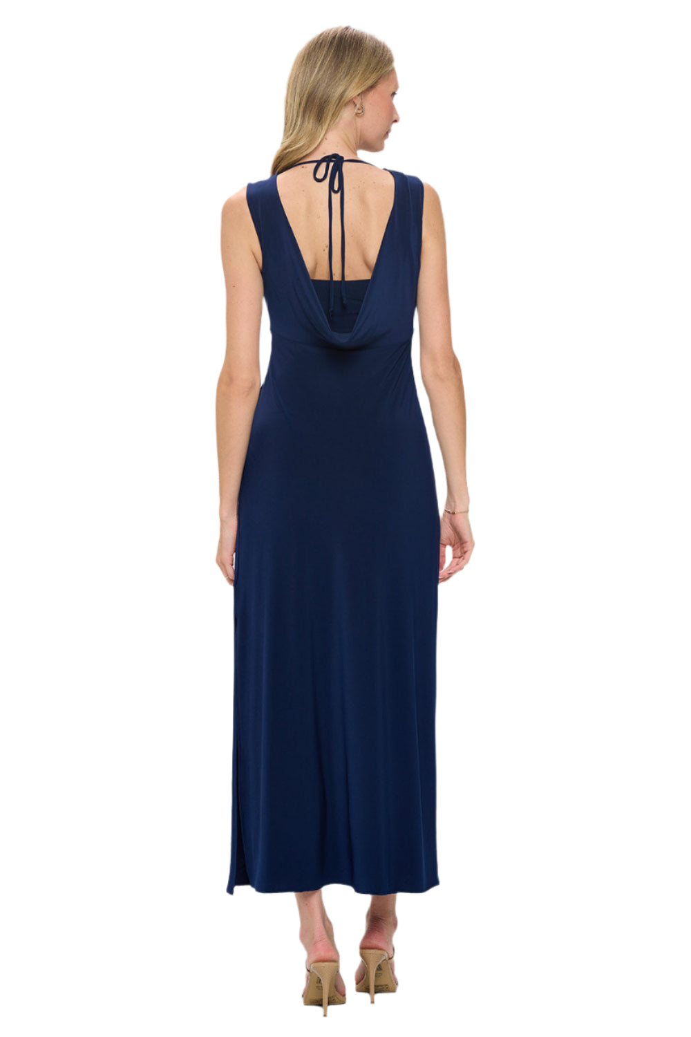 Empire Waist Maxi Dress With Cowl Back