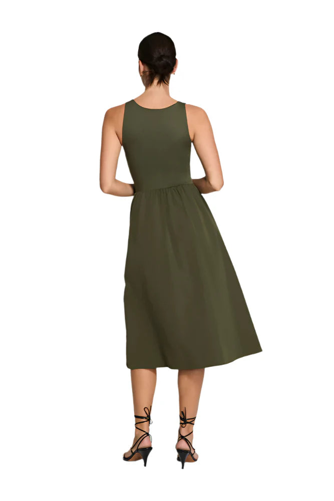 Jersey Scoop Neck Tank Midi Dress