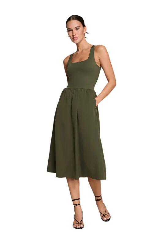 Jersey Scoop Neck Tank Midi Dress